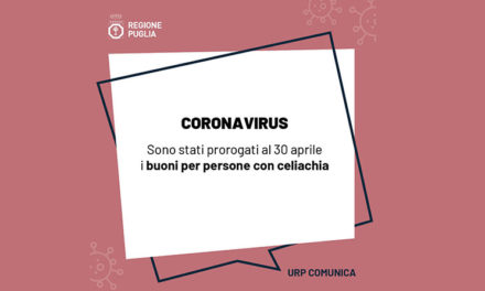 Emergenza Coronavirus, prorogati al 30 aprile i buoni per persone con celiachia